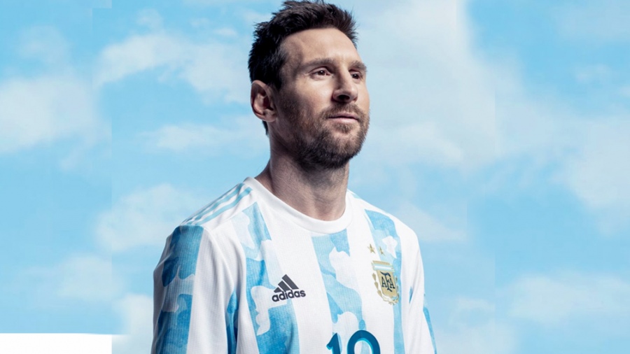 Messi con la camiseta del seleccionado argentino 