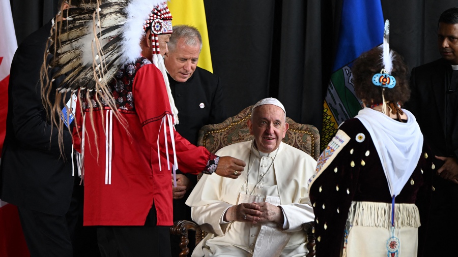El viaje del Papa estuvo totalmente centrado en la reparacin a los indgenas Foto AFP