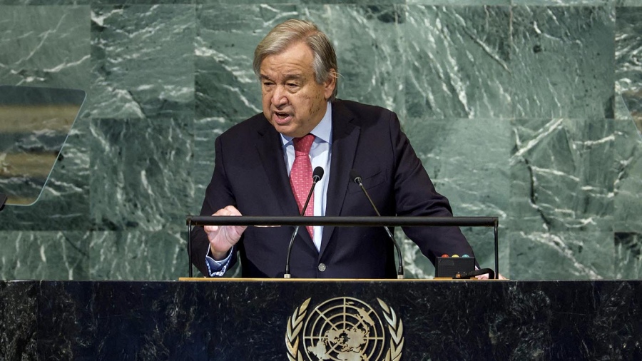 El secretario general de la ONU durante la Asamblea Foto AFP