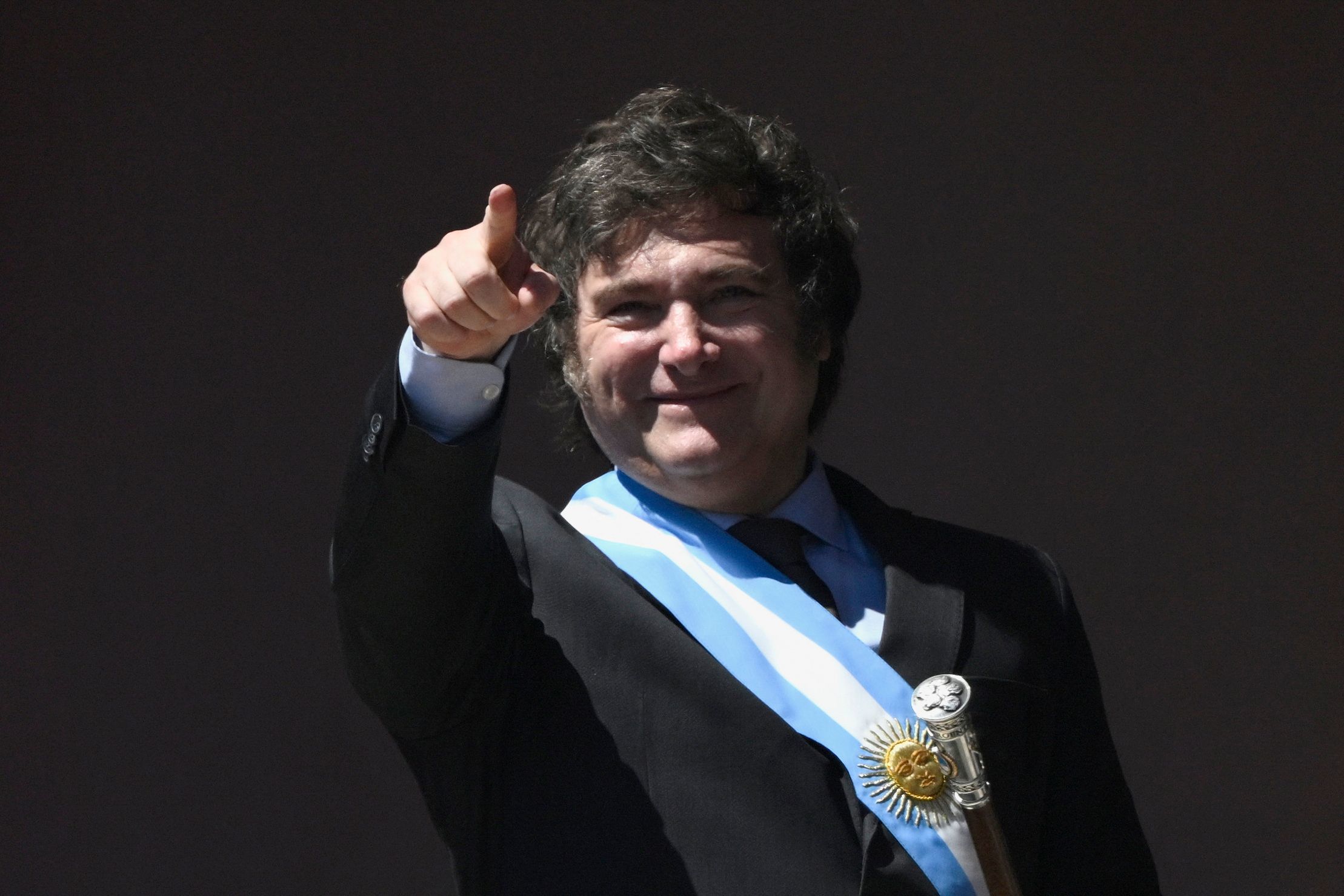 Javier Milei en su asunción como presidente de Argentina.