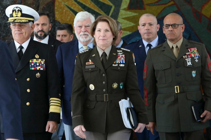 La delegación de Estados Unidos llega para reunirse con Noboa en Quito. Foto: AFP
