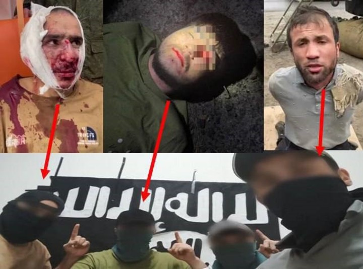 La foto de los detenidos, junto a una bandera de ISIS (Brief)