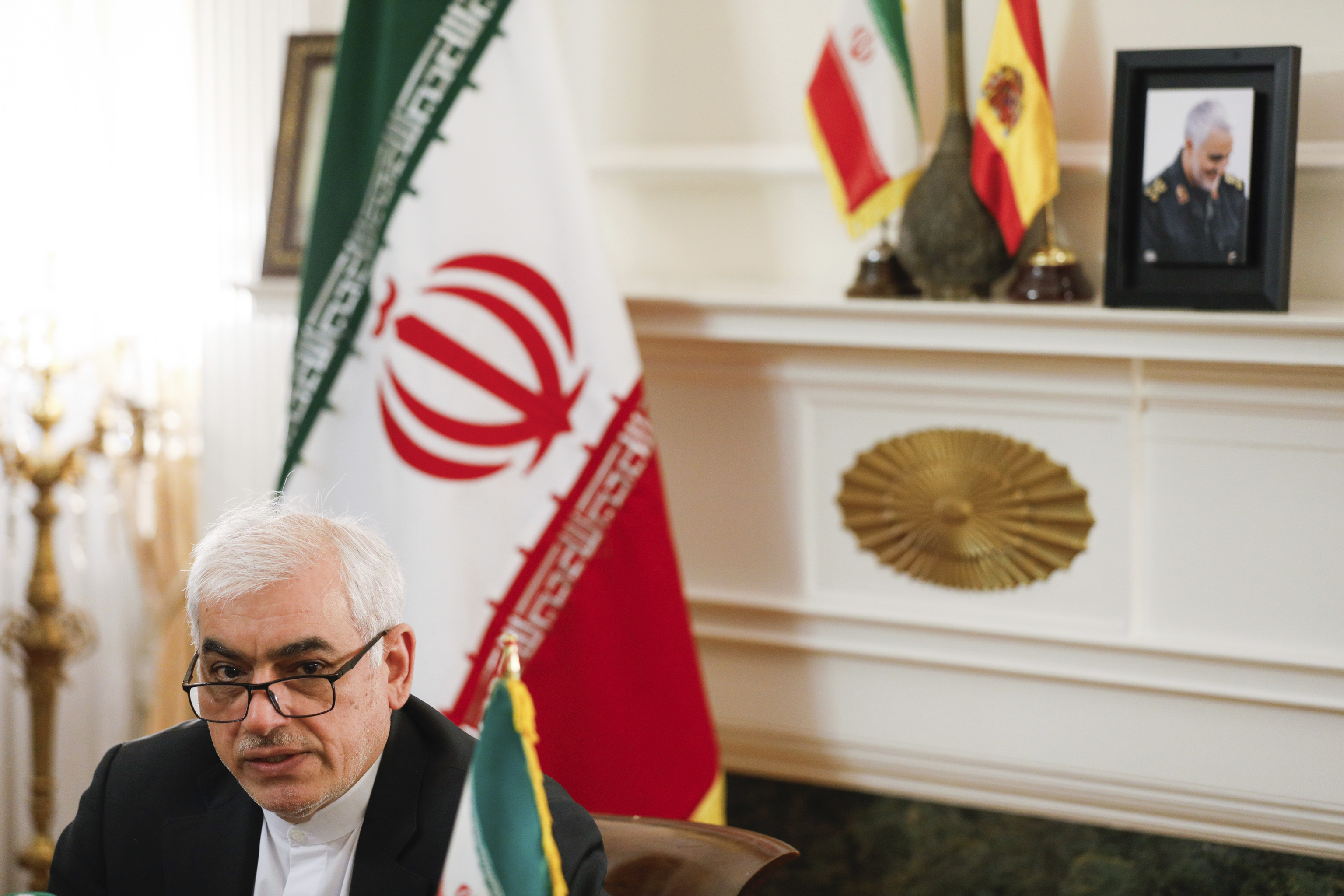 El embajador de la República Islámica de Irán en Madrid, Reza Zabib, durante su rueda de prensa.